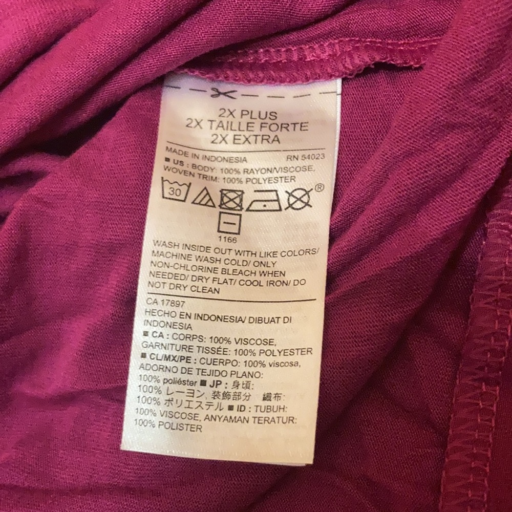 NWT Old Navy purple/pink top Sz 2X - Picture 4 of 5